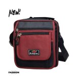 Sacoche textile homme - maromax - multi - poches - rouge - 21x4x235 cm - zipp�e