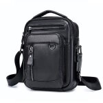 Sacoche laoshizi homme cuir vritable grande capacit noir - sac bandoulire travail voyages quotidien ...