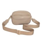 Sacoche pochette bandouli�re femme - sac port� travers - taille mini - similicuir pu - couleur beige