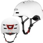 Safe&go casque blanc l scooter vlo mobilit urbaine lumire led avant et arrire gridinlux