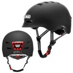 Safe&go casque noir l scooter vlo mobilit urbaine lumire led avant et arrire gridinlux