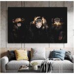 Sagesse sombre 3 singe gorille photos affiches danimaux peinture sur toile art mural pour salon dcoration ...