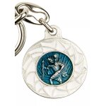 Saint christophe porte cles rond vitrail
