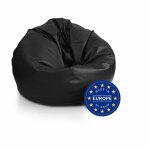 Sakwa l fauteuil en simili cuir pouf rembourr� avec double fermeture �clair anti - perte 95 x 65 cm noir ...