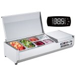 Saladette rfrigre  poser 140 w - vevor - vitrine rfrigre pour pizzeria - couvercle en pc protection ...