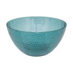 Saladier - collection estival - bleu ptrole -  25. 5cm - effet martel - polystyrne choc
