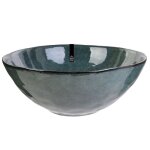 Saladier �38cm en gr�s du temps bleu - azur