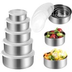 Saladier en acier inoxydable - dok - ensemble de 5 pi�ces - 280ml 450ml 730ml 1080ml 1580ml - empilable ...