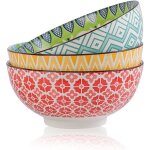 Saladiers colors en cramique - lot de 3 bols profonds pour salade ramen ptes soupe - micro - ondes ...