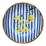 Saladier - home deco factory - dolce vita - ray� - bleu et blanc