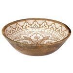 Saladier - home deco factory - dune - manguier - terracotta - blanc et orange - 28 cm