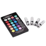 Salalis feux de voiture t10 ampoules led color�es t10 smd 5050 rgb pour voiture 4 pi�ces avec t�l�commande ...