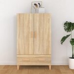 Sale 2025armoire haute vitrine - bibliothque buffet haut - chne sonoma - 70x31x115 cm - bois dingnierie30 ...