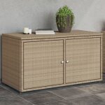 Sale 2025armoire de rangement jardin - coffre de rangement extrieur beige 110x55x605 cm rsine tresse1378 ...