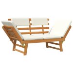 Sale 2025banquette banc dextrieur mood - banc de jardin avec coussins - 2 - en - 1 190 cm - bois dacacia ...