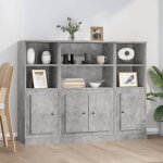Sale 2025buffets bahut vaisselier - buffets - lot de 3 - gris bton - bois dingnierie6175 kg 2706