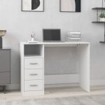 Sale 2025bureau informatique multim�dia - bureau avec tiroirs blanc 102x50x76 cm - bois ding�nierie2956 ...