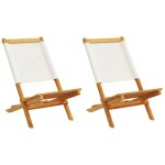 Sale 2025chaises de jardin - lot de 2 - fauteuils de jardin - blanc cr�me bois acacia massif tissu - ...