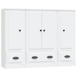 ?sale 2025?commode lot de 3 buffets bas salon - classique - blanc - bois ding�nierie chill987005