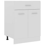 Sale 2025commode bahut cuisine - armoire de plancher � tiroir - blanc 60x46x815cm bois ing�nierie25 kg ...