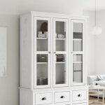 Sale 2025meuble bas bahut vaisselier - armoire avec portes vitres bodo blanc - bois de pin massif3765 ...