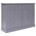 Sale 2025meuble bas bahut vaisselier - buffet avec 10 tiroirs gris 113x30x79 cm bois2435 kg 8901