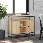 Sale 2025meuble bas bahut vaisselier - buffet - ch�ne sonoma - 100x35x80 cm - bois ding�nierie2982 kg ...