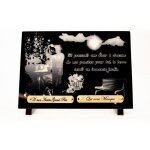 Plaque fun�raire en granit fleuriste