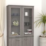 Sale 2025meuble bas bahut vaisselier - dessus de buffet hamar - gris clair - 85x35x100 cm bois de pin225 ...