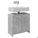 Sale 2025meuble salle de bain suspendu - armoire lavabo de salle de bain - gris bton - 60x33x60 cm125 ...