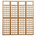 Sale 2025paravent dcor mood - cloison de sparation  4 panneaux - salon & balcon - bois de pin solide ...