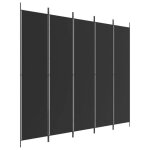 Sale 2025paravent d�cor mood - cloison de s�paration 5 panneaux - salon & balcon - noir 250x220 cm tissu ...