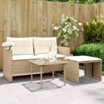 Sale 2025sofa de jardin - salon de jardin avec coussins 3 pcs beige rsine tresse - 130x55x68 cm20 kg ...