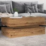 Sale 2025table basse avec lumires led - bout de canap - chne artisanal 90x50x40 cm25 kg 7797