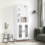 Sale 2025armoire haute vitrine - biblioth�que buffet haut - blanc 695x34x180 cm - bois ding�nierie4311 ...