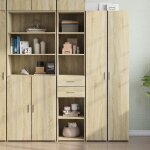 Sale 2025armoire haute vitrine - biblioth�que buffet haut - ch�ne sonoma - 40x425x185 cm - bois ding�nierie37 ...