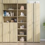 Sale 2025armoire haute vitrine - biblioth�que buffet haut - ch�ne sonoma - 45x41x185 cm - bois ding�nierie352 ...