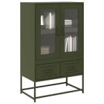 Sale 2025armoire haute vitrine - biblioth�que buffet haut - vert olive 68x39 x1115 cm acier3109 kg 2183 ...