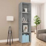 Sale 2025biblioth�que moderne - colonne �tag�re meuble tv - gris b�ton - 36x30x143cm - bois d?ing�nierie1942 ...