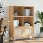 Sale 2025bibliothque moderne - colonne tagre senja aspect de rotin marron - bois massif de pin227 ...