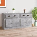 Sale 2025buffets bahut vaisselier - buffets - lot de 2 - gris b�ton - bois ding�nierie5144 kg 5062