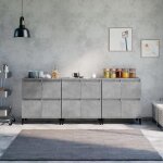 Sale 2025buffets bahut vaisselier - buffets - lot de 3 - gris bton - 60x35x70 cm - bois dingnierie57 ...