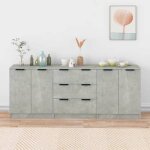 Sale 2025buffets bahut vaisselier - buffets - lot de 3 - gris béton - bois dingénierie5816 kg 7444 Sale 2025buffets bahut vaisselier - buffets - lot de 3 - gris béton - bois dingénierie5816 kg 7444