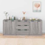 Sale 2025buffets bahut vaisselier - buffets - lot de 3 - sonoma gris - bois dingénierie5566 kg 8760 Sale 2025buffets bahut vaisselier - buffets - lot de 3 - sonoma gris - bois dingénierie5566 kg 8760