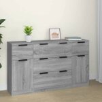 Sale 2025buffets bahut vaisselier - ensemble de buffets - lot de 3 - sonoma gris - bois ding�nierie4956 ...