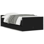 Sale 2025cadre de lit avec tiroirs - 1 place - noir 90x190 cm - charge : 280 kg - chill72439