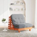 Sale 2025canap - lit futon avec matelas - lit de jour 80x206x11 cm - bois massif de pin21 kg 5895