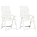 Sale 2025chaises inclinables de jardin - lot de 2 - fauteuils de jardin plastique blanc - 60x61x109 cm137 ...