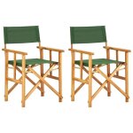 Sale 2025chaises de metteur en scne - lot de 2 - fauteuils de jardin bois massif dacacia vert - 55x56x88 ...