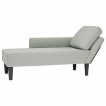 Sale 2025chaise de relaxation - fauteuil long et coussin et accoudoir droit - gris clair - velours - ...